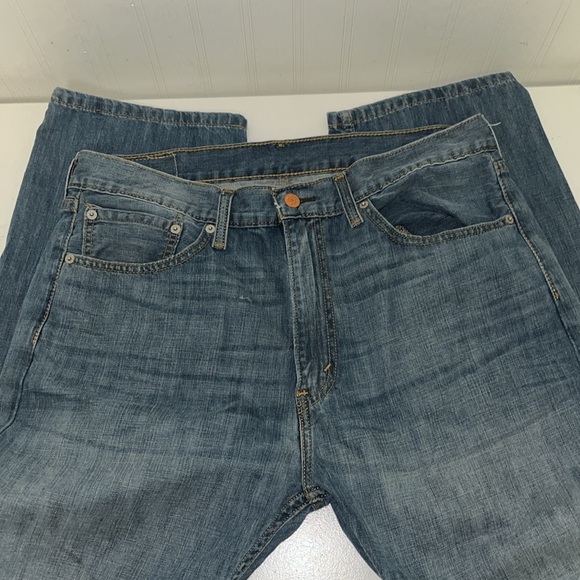 Levi’s 505 Regular Fit Straight Stretch Jeans Blue Medium wash - Picture 6 of 7